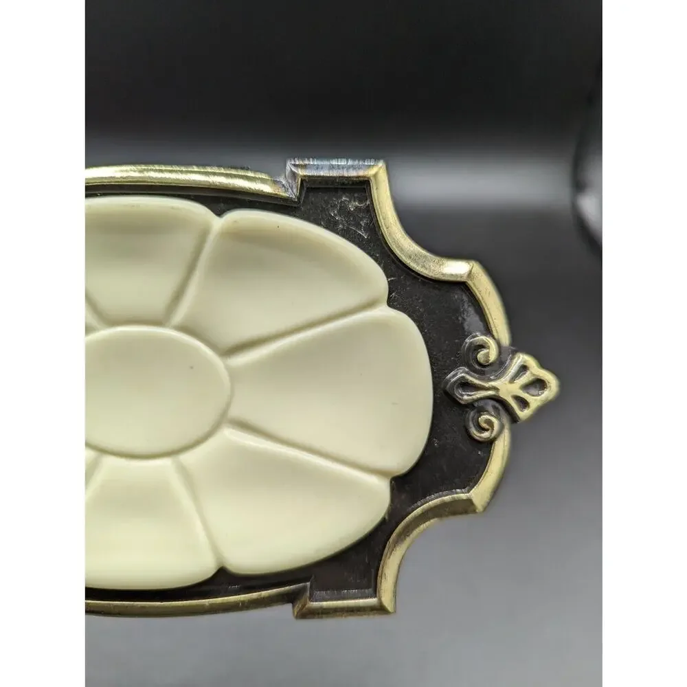 Vintage Hall Mack Masterpiece Soap Dish and toothbrush Holder Black Gold Ivory